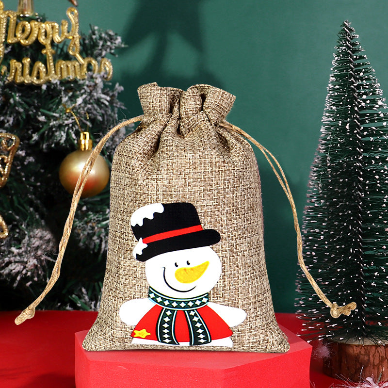 Christmas linen bag