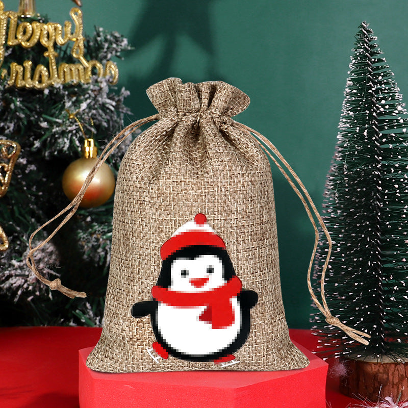 Christmas linen bag