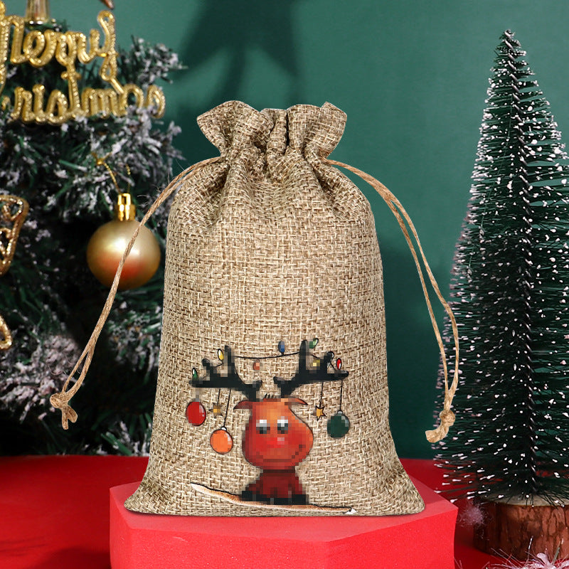 Christmas linen bag