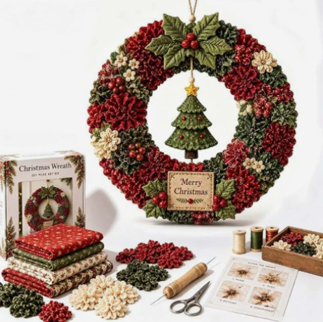 DIY Fabric Christmas Wreath Craft Kit