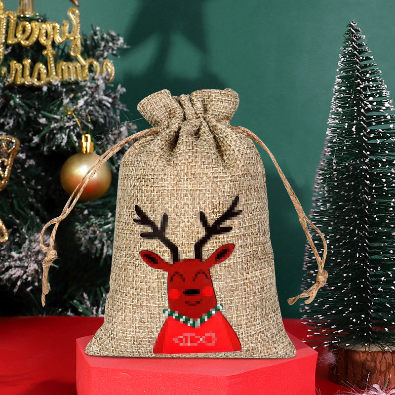 Christmas linen bag