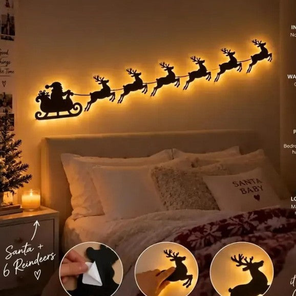 Christmas light-up wall silhouettes