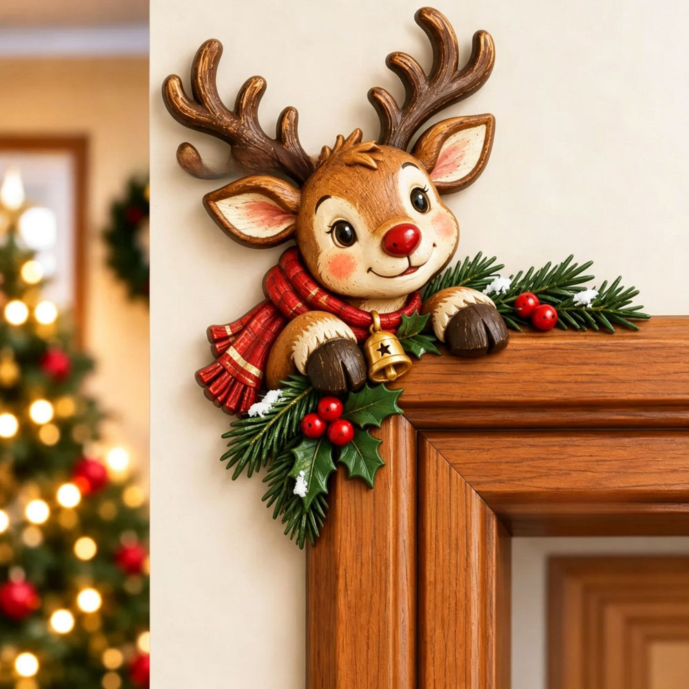 Christmas Peekaboo Door Frame Corner Decor