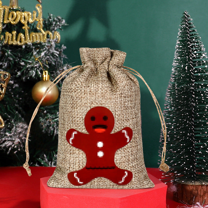 Christmas linen bag