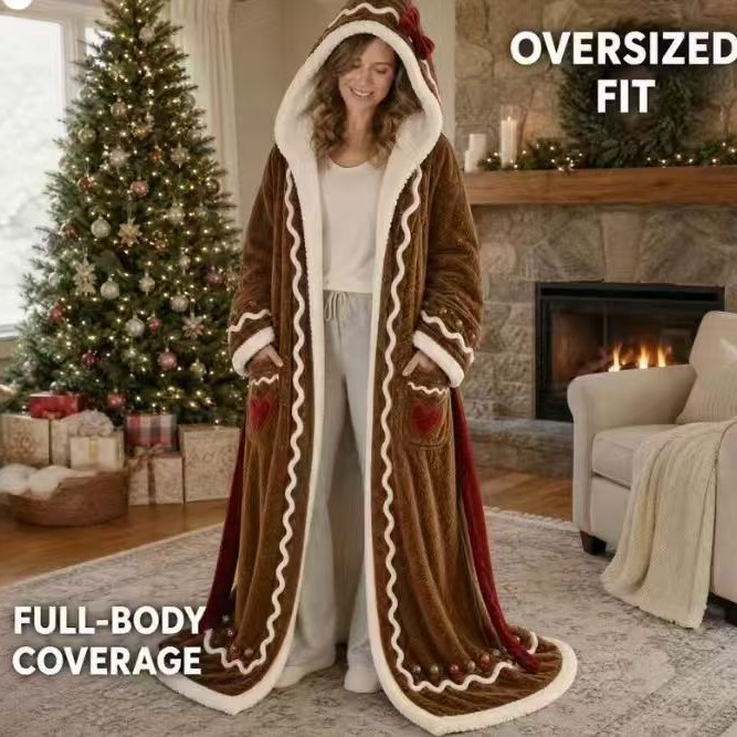 Christmas Velvet Cloak with Hood