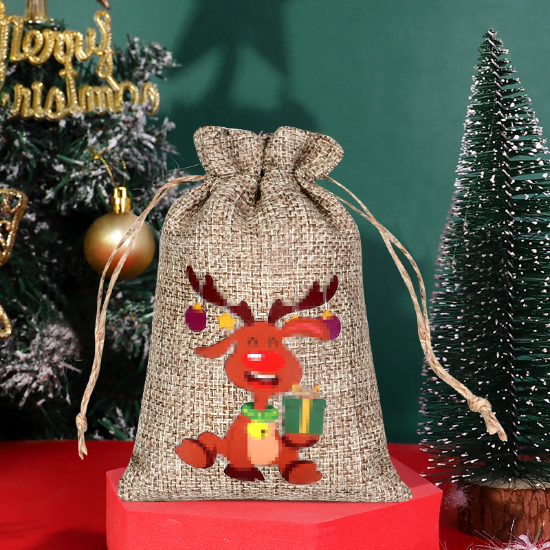 Christmas linen bag