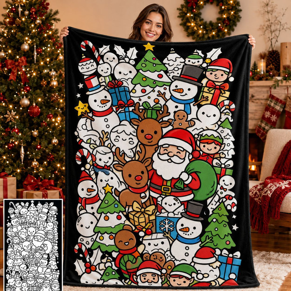 DIY Christmas Coloring Blanket