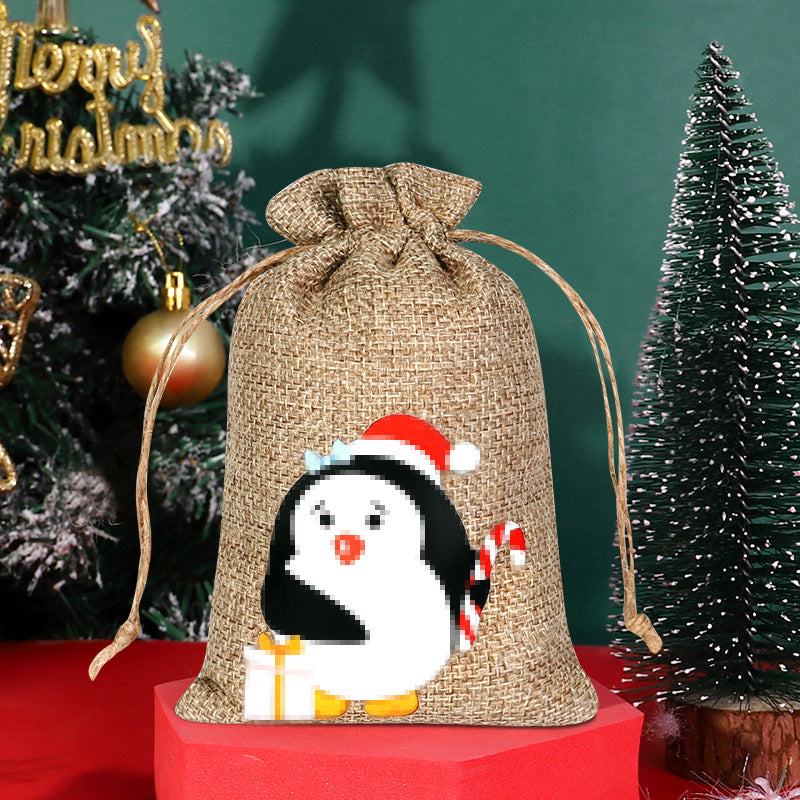 Christmas linen bag