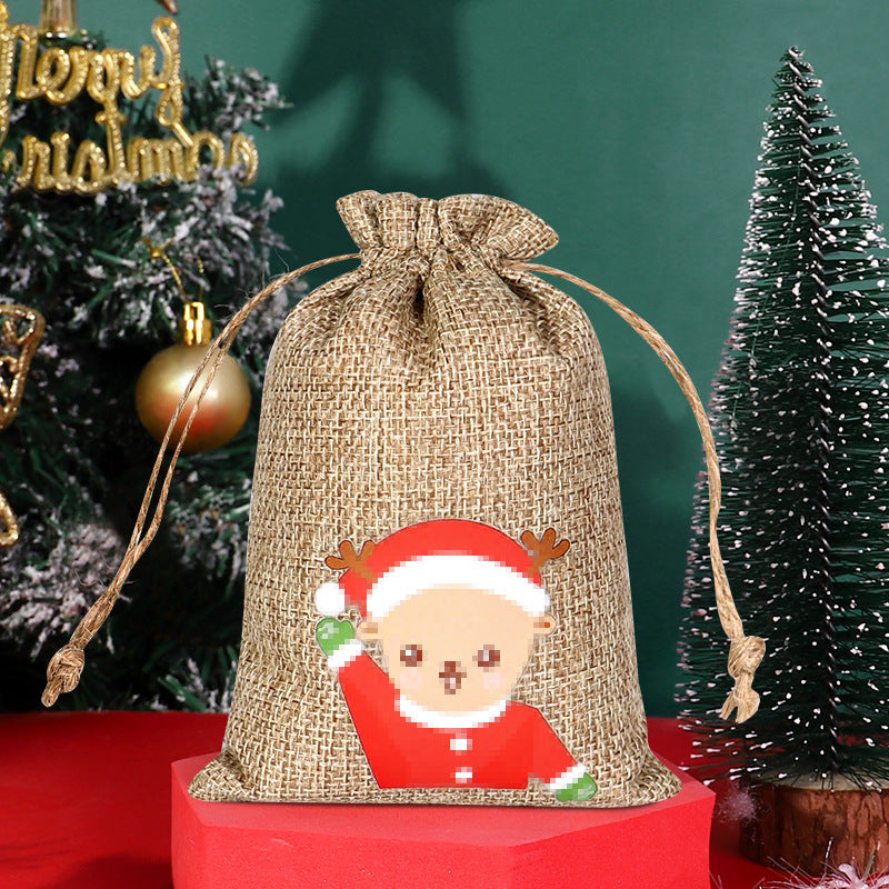 Christmas linen bag