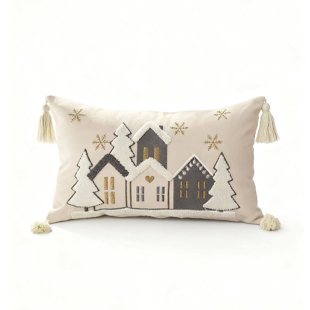 Christmas Embroidered Cushion Cover