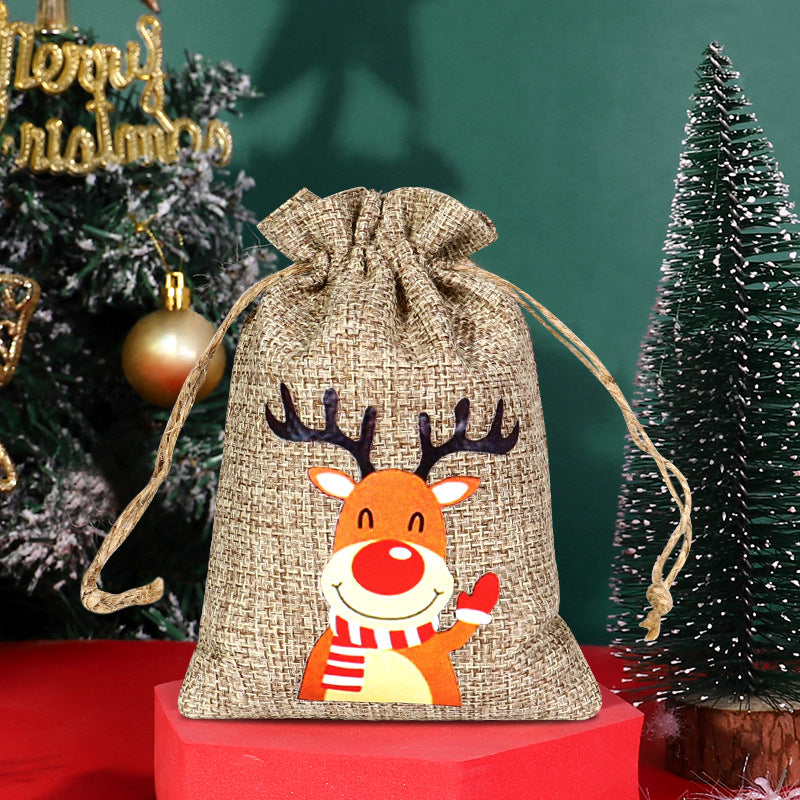 Christmas linen bag