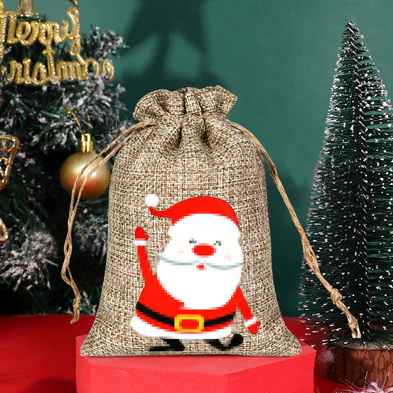 Christmas linen bag