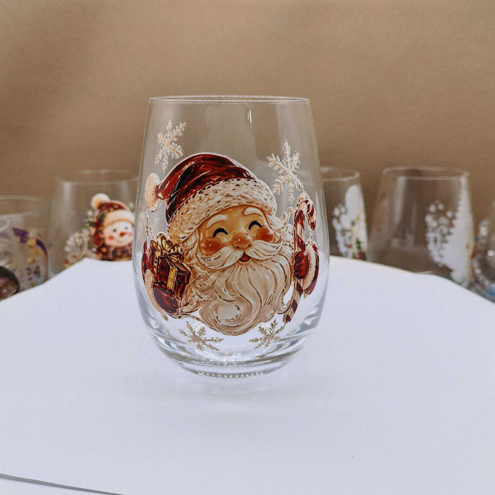 Christmas glass art cups glass cups egg cups