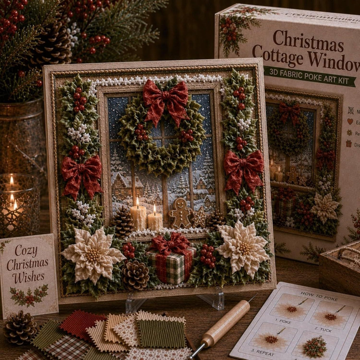 3D Christmas fabric poke art kit – photo 8