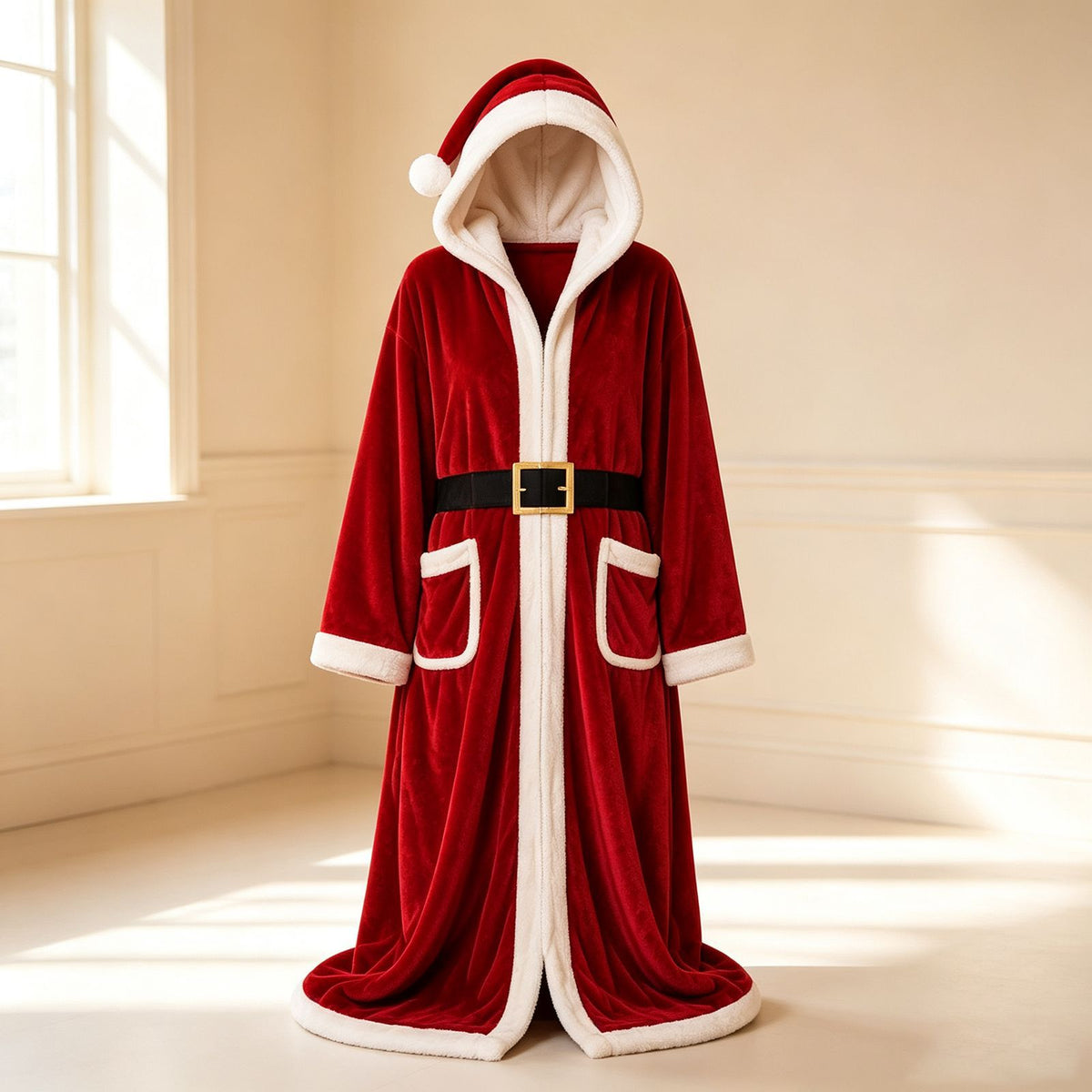 Heated Christmas Velvet Hooded Cloak