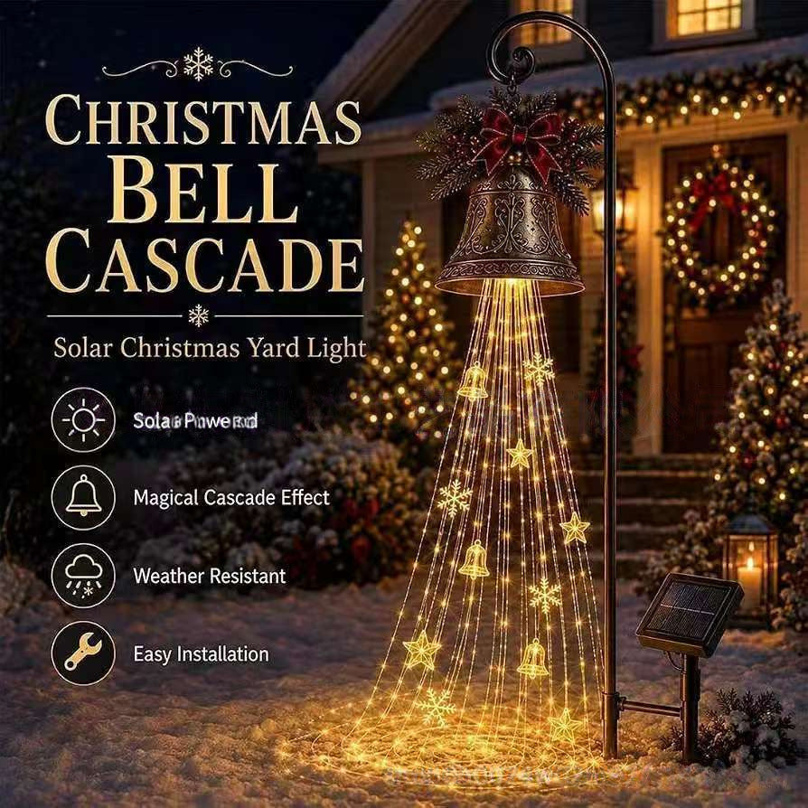 Solar Christmas Bell Cascade Garden Light