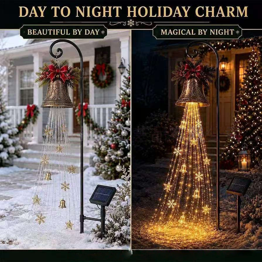 Solar Christmas Bell Cascade Garden Light