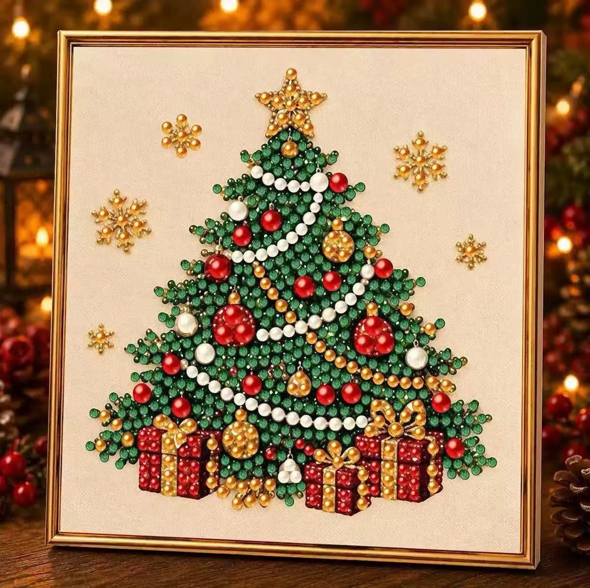 Gold-edged Christmas diamond painting 20 x 20 cm – photo 7