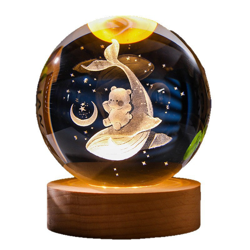 3D Engraved Crystal Ball Night Light