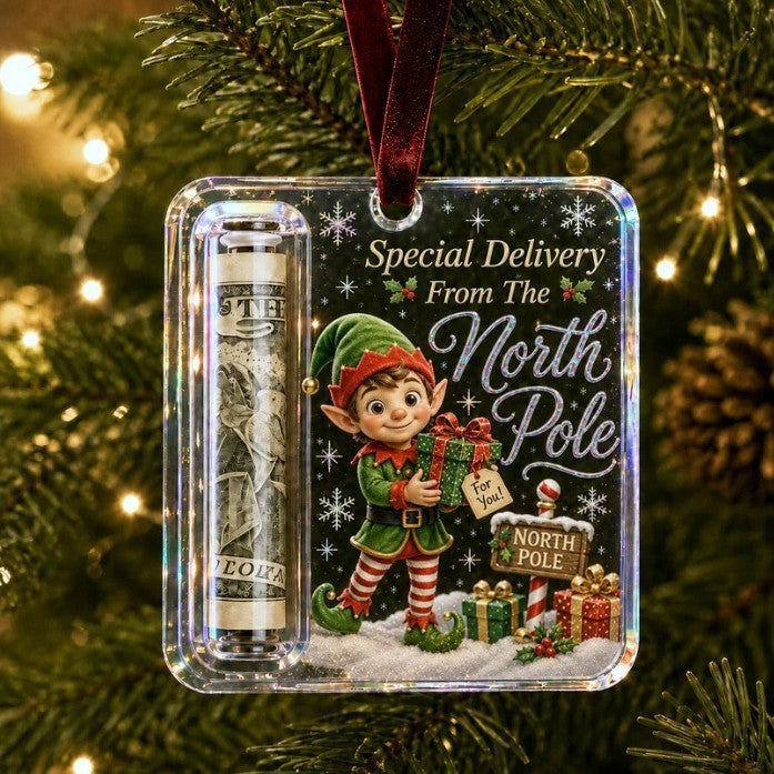 Acrylic Christmas Cash Gift Ornament