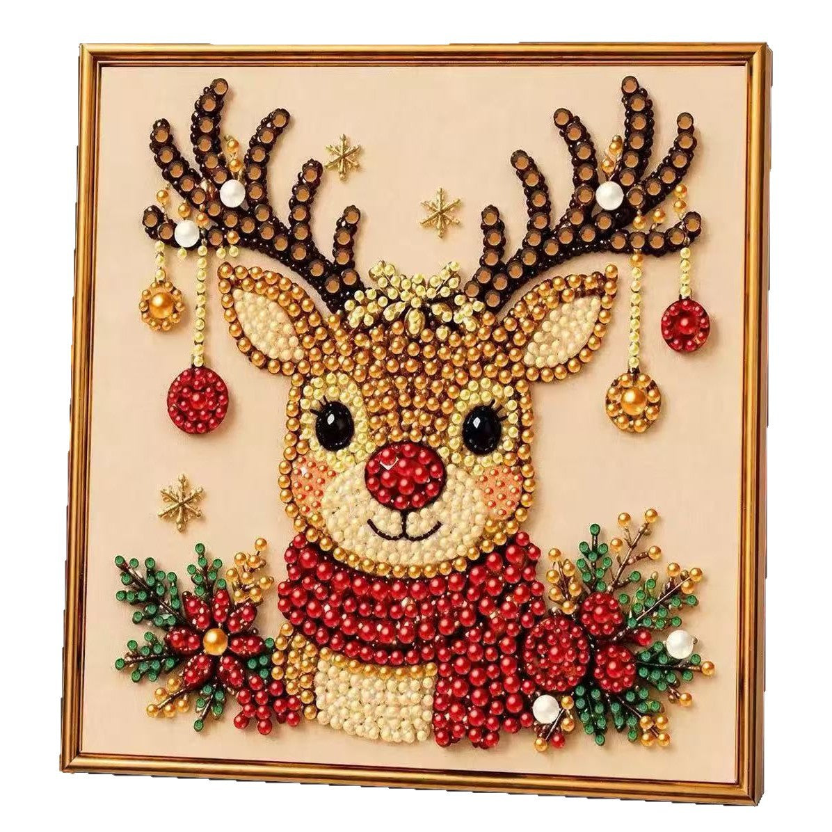 Gold-edged Christmas diamond painting 20 x 20 cm – photo 4