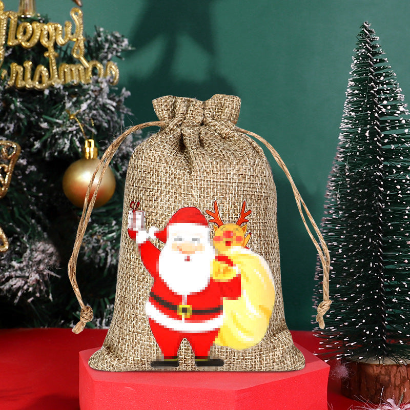 Christmas linen bag