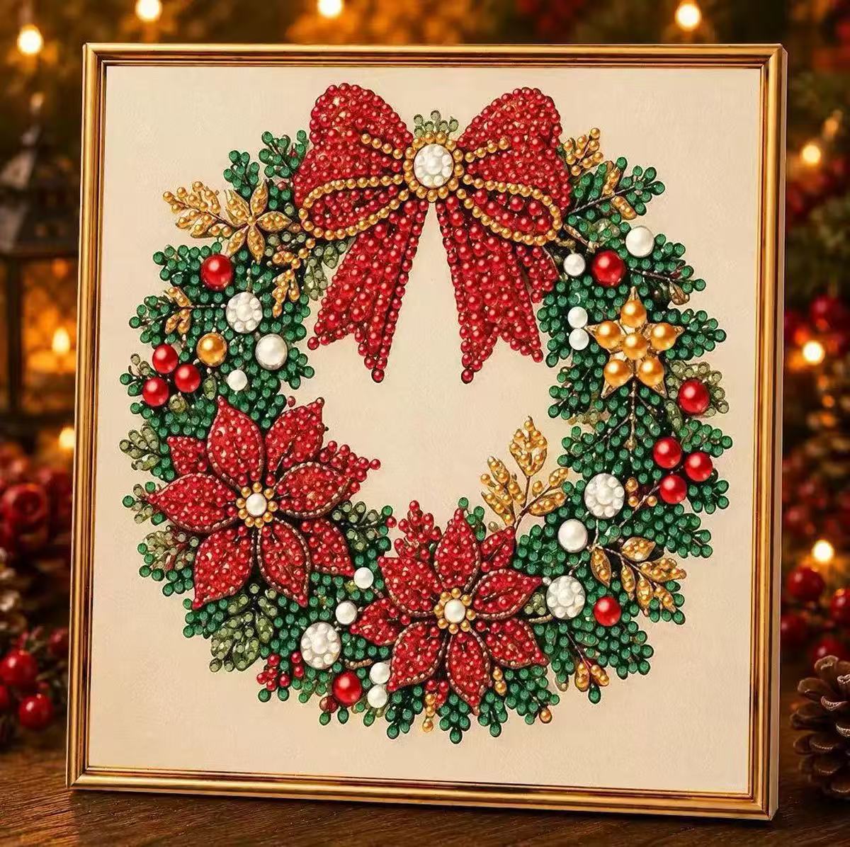 Gold-edged Christmas diamond painting 20 x 20 cm – photo 8