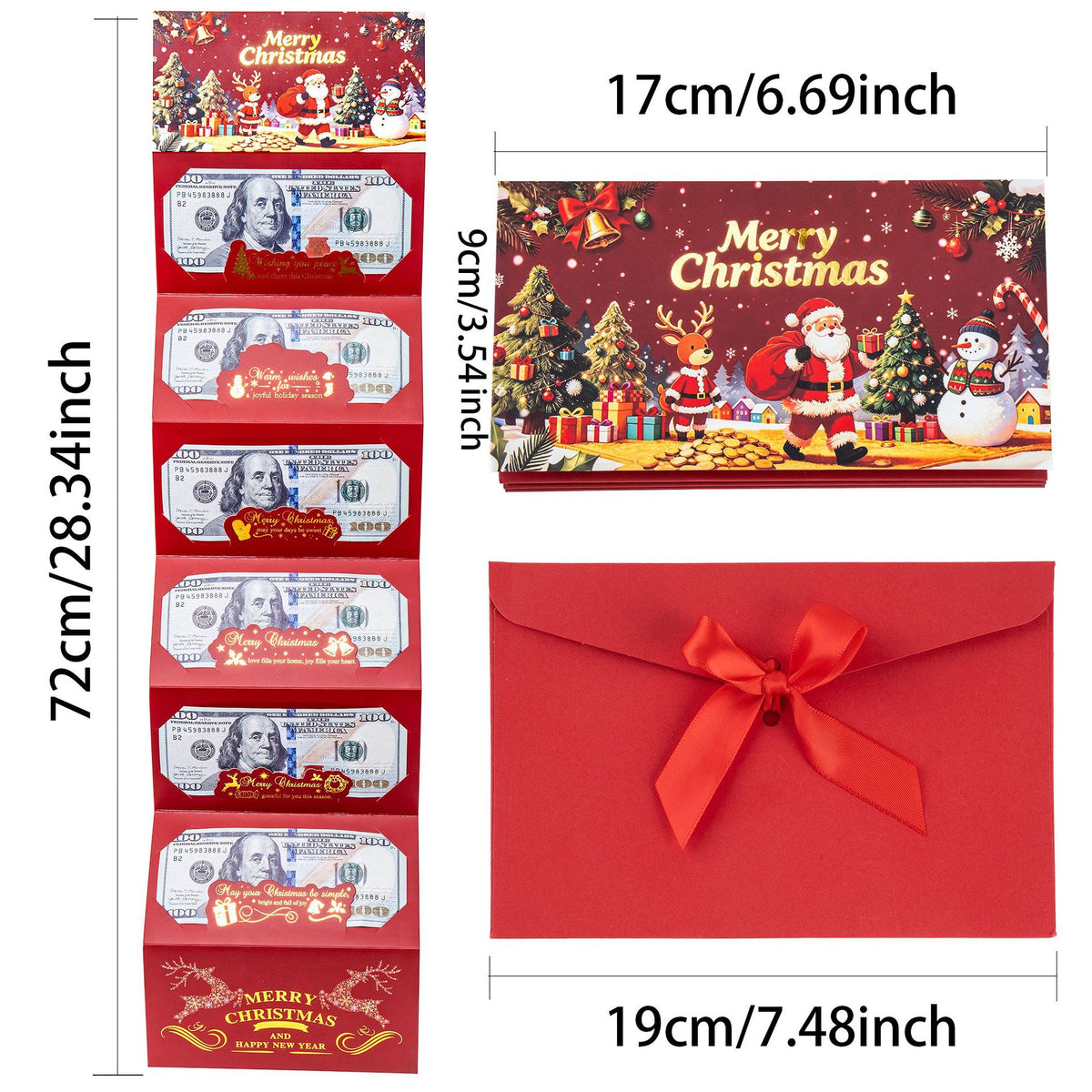 Christmas Money Gift Envelope with 6 Pockets