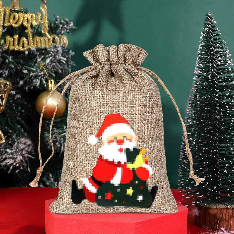 Christmas linen bag