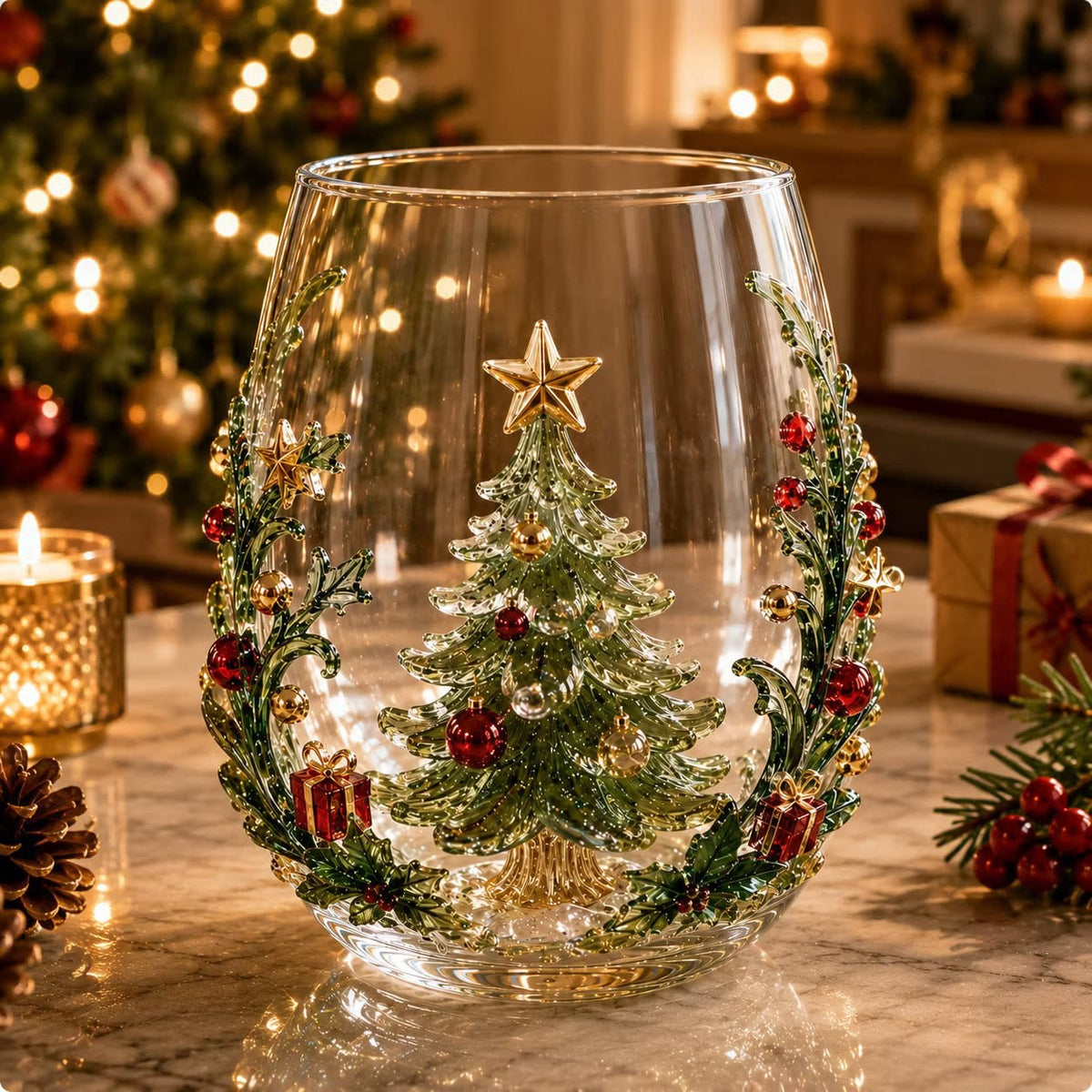 Christmas Glass Cups – Santa, Snowman & Reindeer