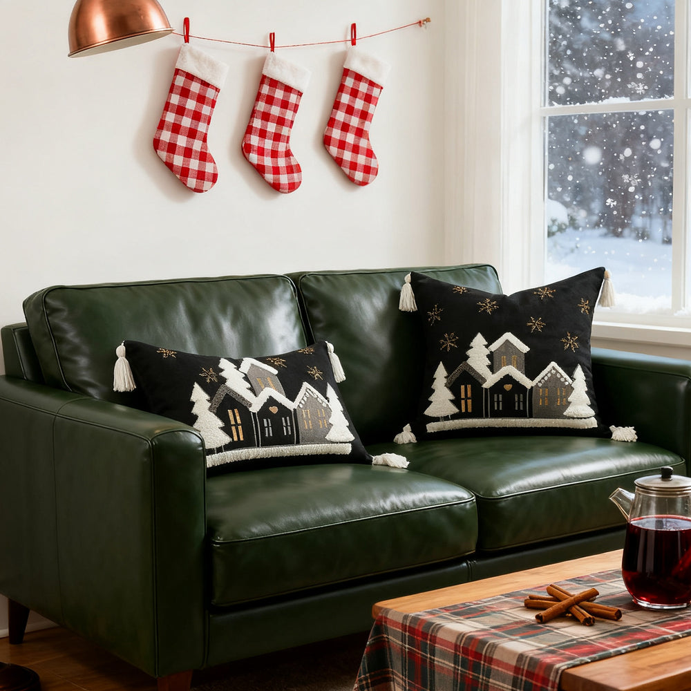 Christmas Embroidered Cushion Cover