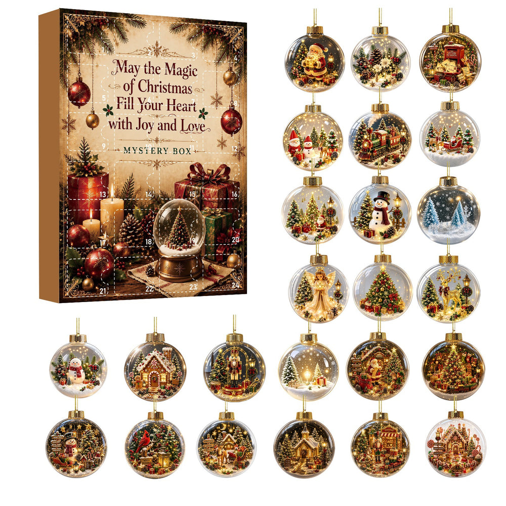 Christmas Countdown Calendar Blind Box with Acrylic Ornaments