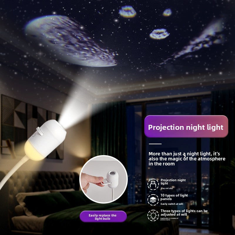 Mini Starry Projection Night Light with Touch Dimmer