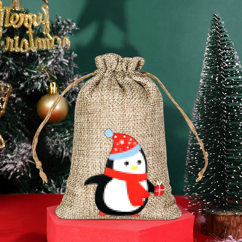 Christmas linen bag