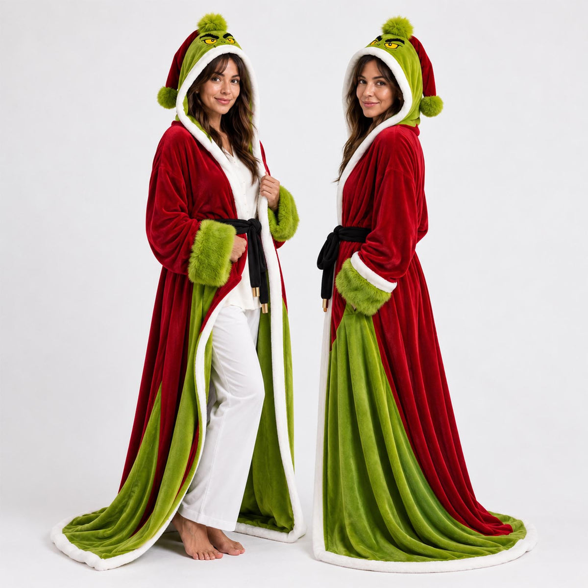 Heated Christmas Velvet Hooded Cloak