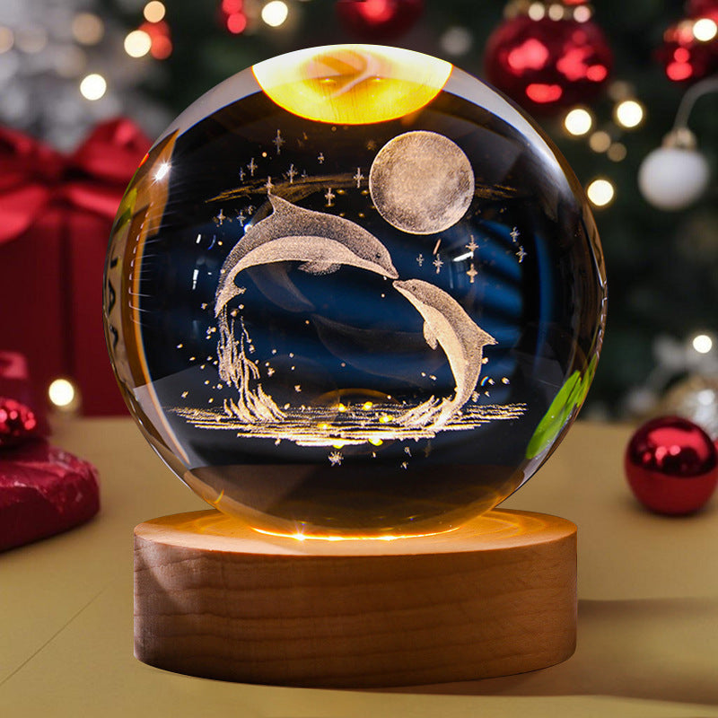 3D Engraved Crystal Ball Night Light