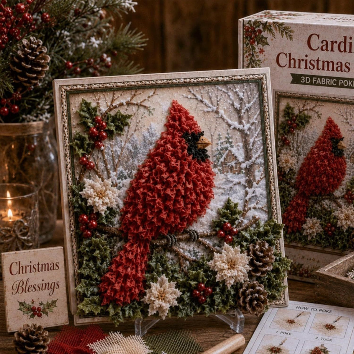 3D Christmas fabric poke art kit – photo 3