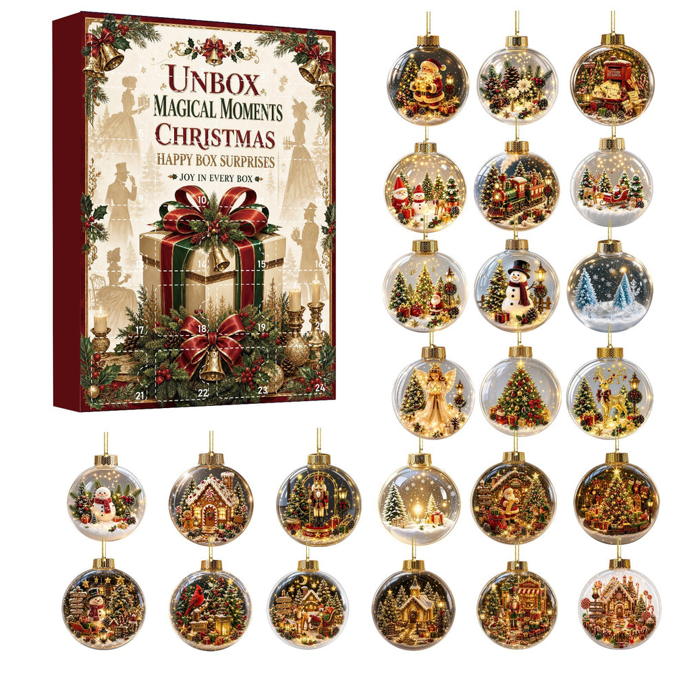 Christmas Countdown Calendar Blind Box with Acrylic Ornaments