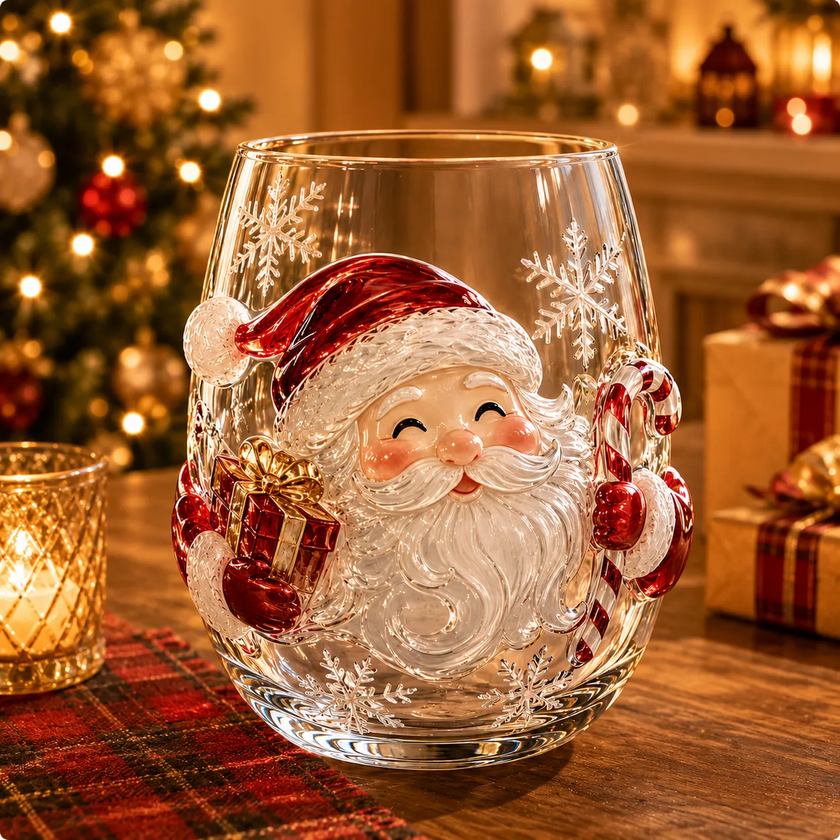 Christmas Glass Cups – Santa, Snowman & Reindeer