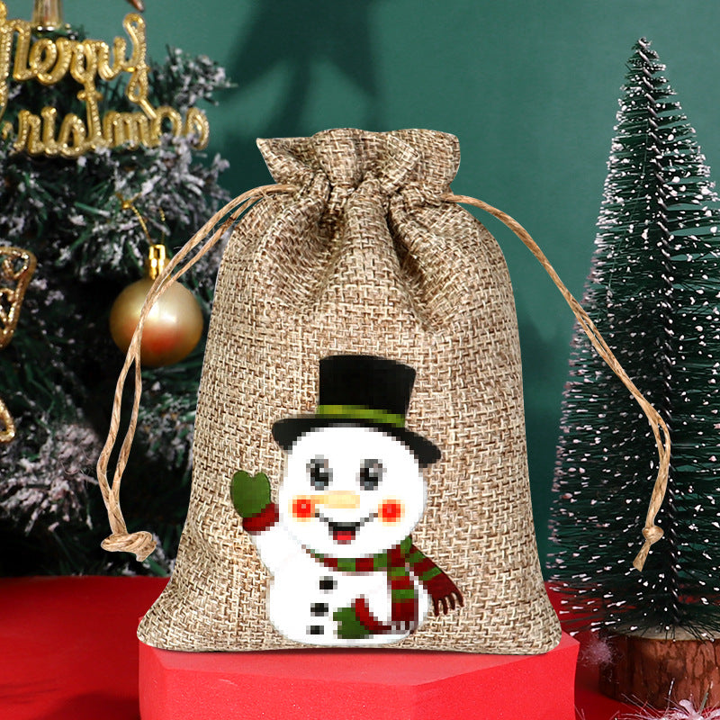 Christmas linen bag