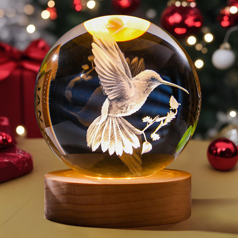 3D Engraved Crystal Ball Night Light