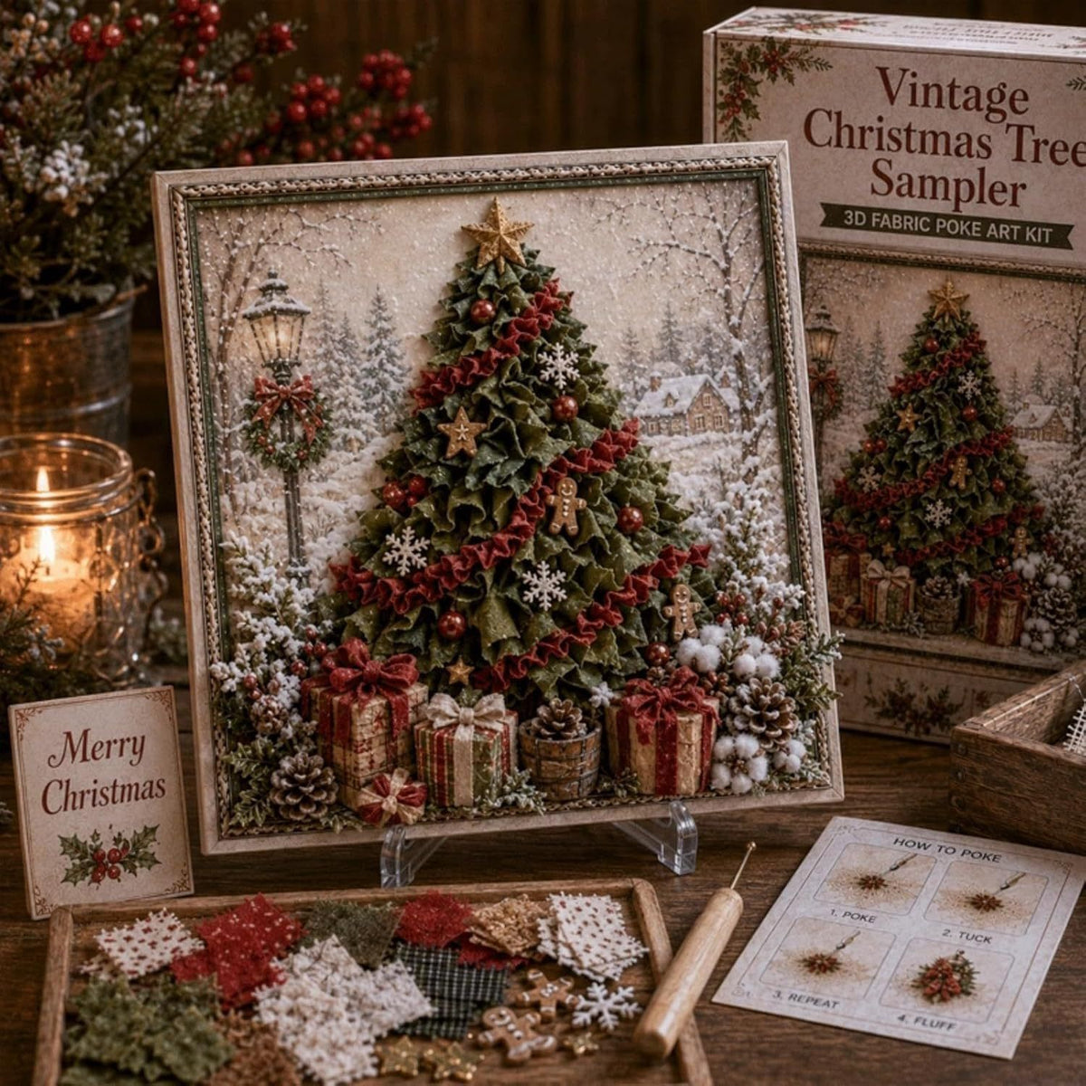 3D Christmas fabric poke art kit – photo 6