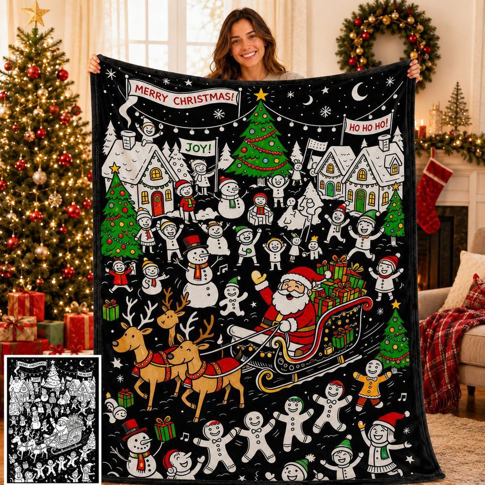 DIY Christmas Coloring Blanket