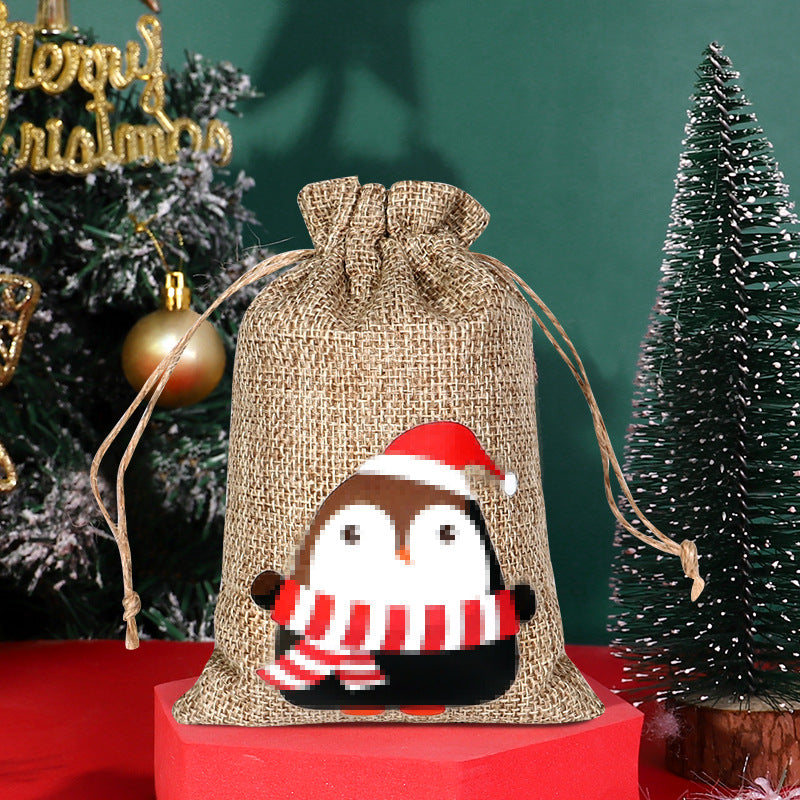 Christmas linen bag