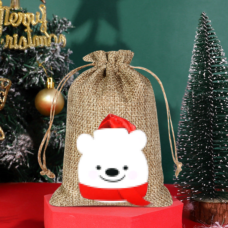 Christmas linen bag