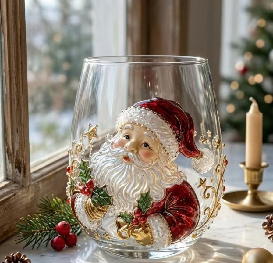 Christmas Glass Cups – Santa, Snowman & Reindeer