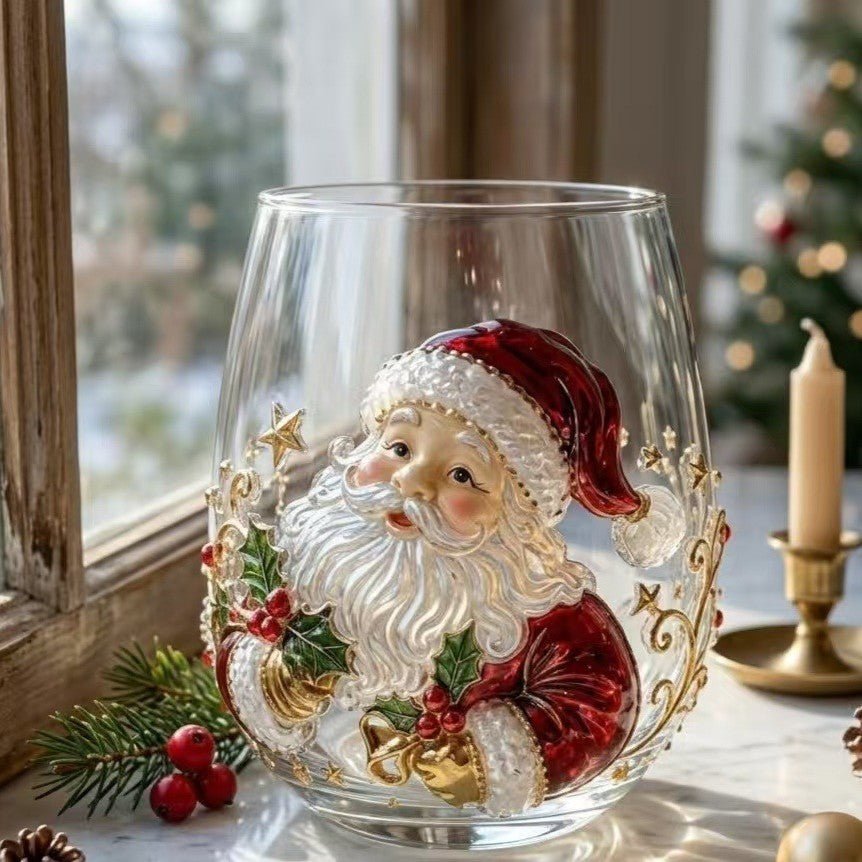 Christmas Glass Cups – Santa, Snowman & Reindeer