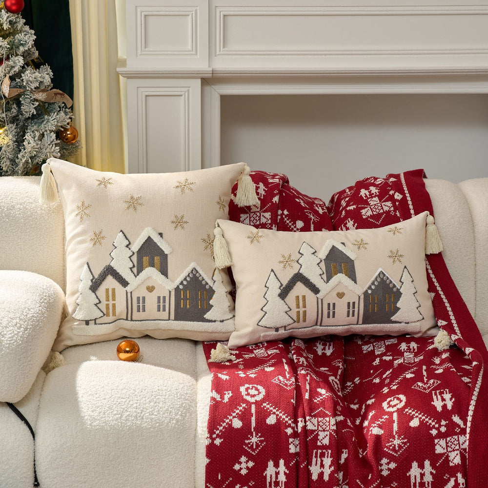 Christmas Embroidered Cushion Cover