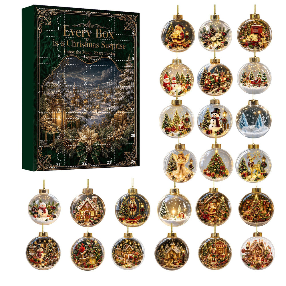 Christmas Countdown Calendar Blind Box with Acrylic Ornaments