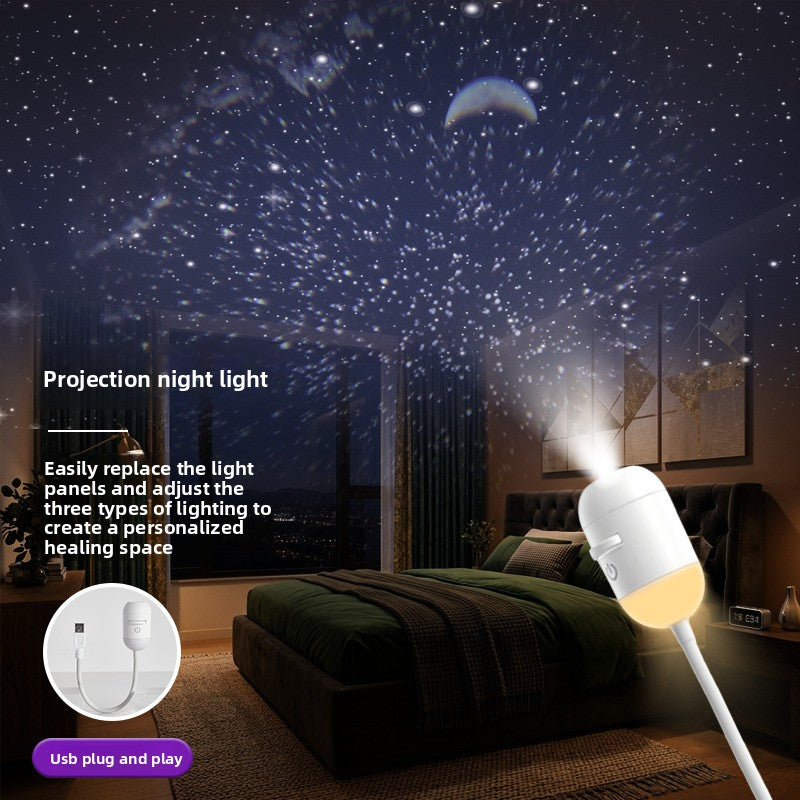Mini Starry Projection Night Light with Touch Dimmer